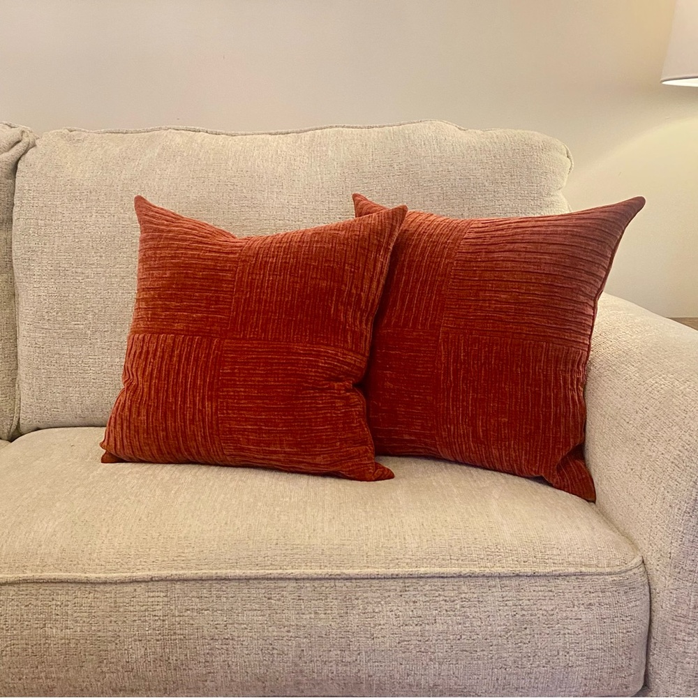 NEW: Velvet Rust Accent Pillows